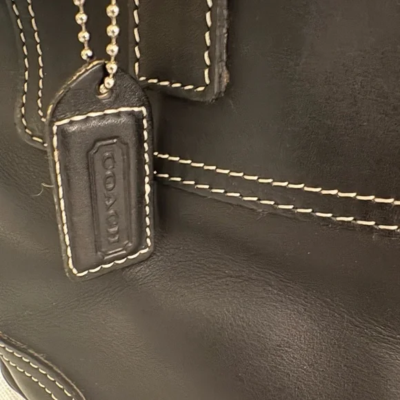Vintage Coach Hamptons SOFT Genuine Leather Satchel Tote – Black Y2K Like New - Picture 6 of 14